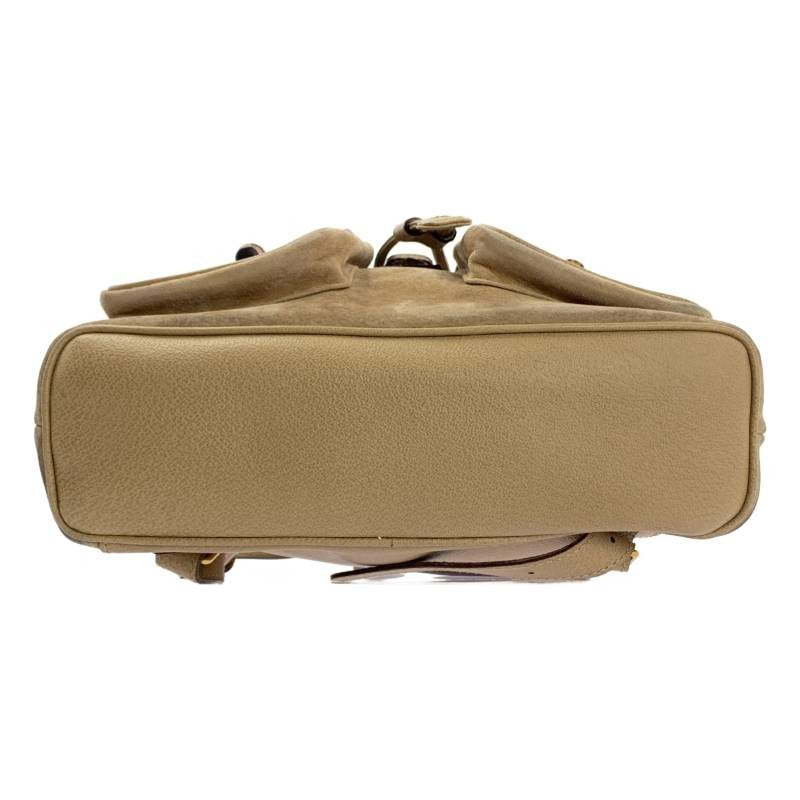 GUCCI Backpack Bamboo Suede Beige Authentic
