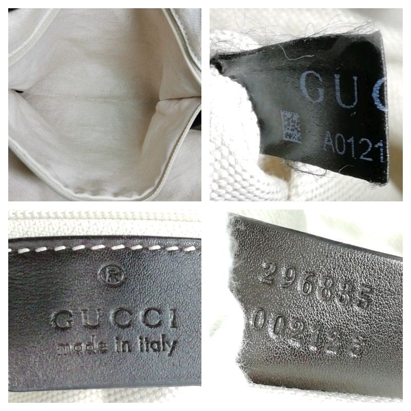 GUCCI Hand Bag Tote Purse GG Leather Brown Authentic