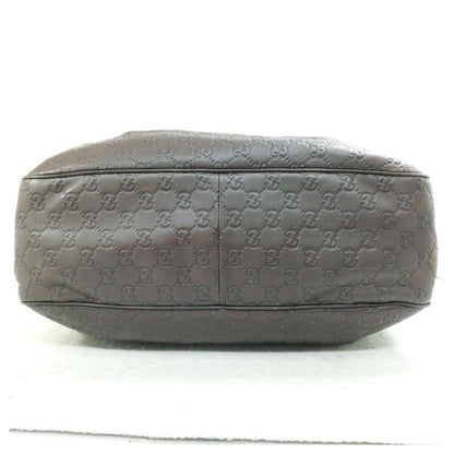 GUCCI Hand Bag Tote Purse GG Leather Brown Authentic