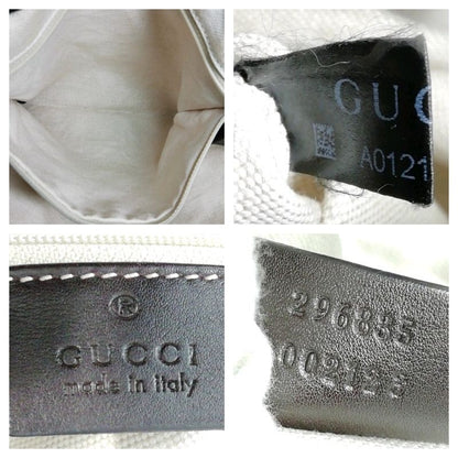 GUCCI Hand Bag Tote Purse GG Leather Brown Authentic