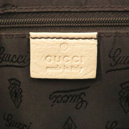 GUCCI Hand Bag Tote Purse GG Canvas Leather Beige White Authentic