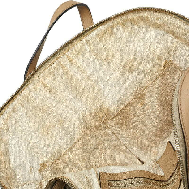 GUCCI Hand Bag Tote Purse GG Supreme PVC Leather Beige Brown Authentic