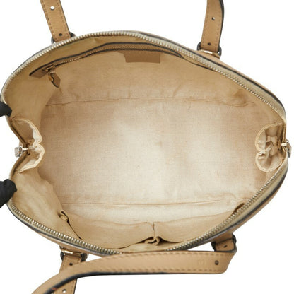 GUCCI Hand Bag Tote Purse GG Supreme PVC Leather Beige Brown Authentic