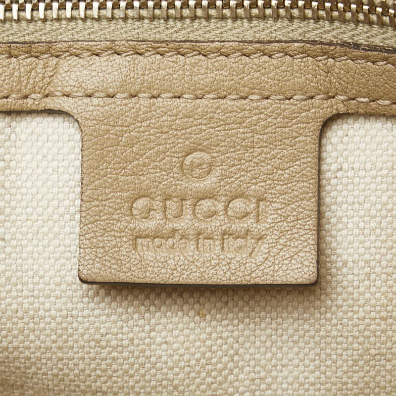 GUCCI Hand Bag Tote Purse GG Supreme PVC Leather Beige Brown Authentic