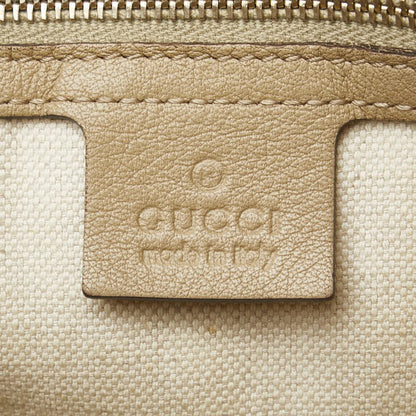 GUCCI Hand Bag Tote Purse GG Supreme PVC Leather Beige Brown Authentic