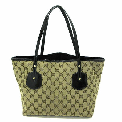 GUCCI Hand Bag Tote Purse GG Canvas Beige Authentic