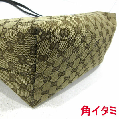 GUCCI Hand Bag Tote Purse GG Canvas Beige Authentic