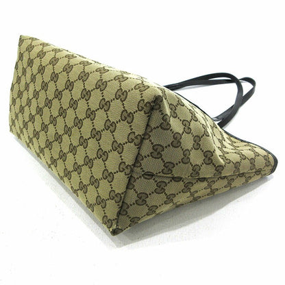 GUCCI Hand Bag Tote Purse GG Canvas Beige Authentic