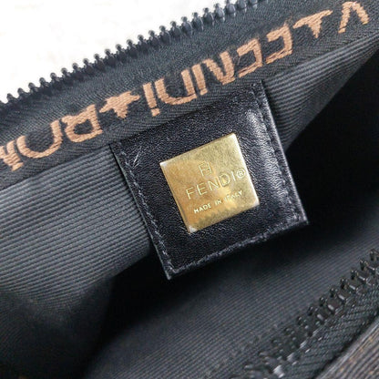 FENDI Shoulder Camera Bag Purse Logo Nylon Black Authentic