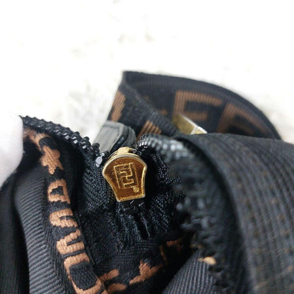 FENDI Shoulder Camera Bag Purse Logo Nylon Black Authentic