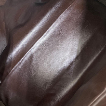 FENDI Hand Bag Tote Purse FF Zucca Patent Leather Brown Authentic