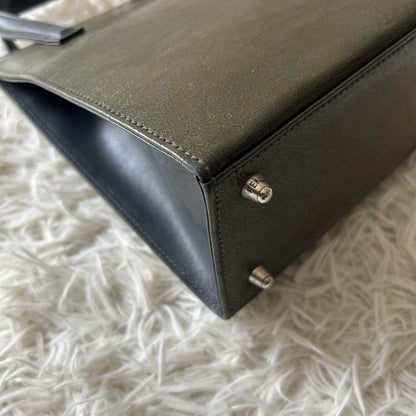 FENDI Hand Shoulder Bag Tote Purse 2way Khaki Gray Authentic