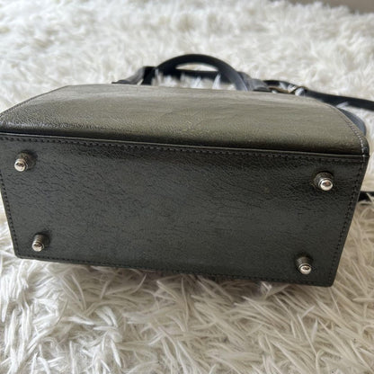 FENDI Hand Shoulder Bag Tote Purse 2way Khaki Gray Authentic