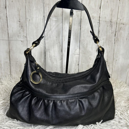 FENDI Shoulder Bag Purse Leather Black Authentic