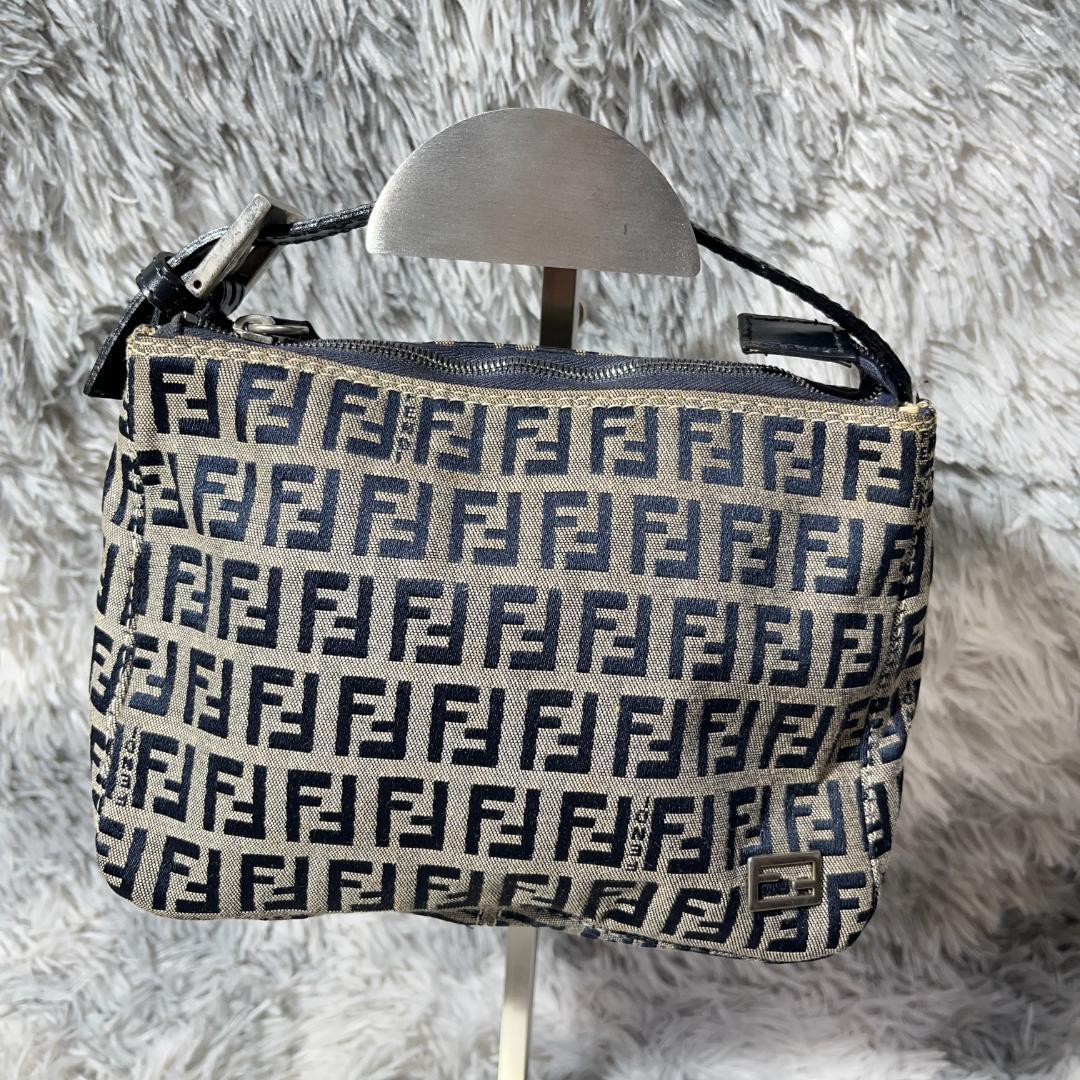FENDI Hand Bag Tote Purse FF Zucca Authentic