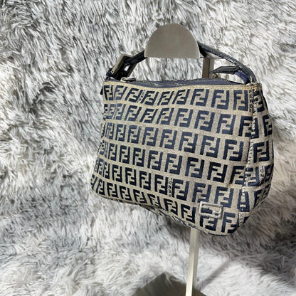 FENDI Hand Bag Tote Purse FF Zucca Authentic