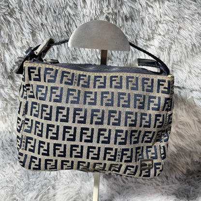FENDI Hand Bag Tote Purse FF Zucca Authentic