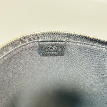 FENDI Clutch Bag Second Bag Monster Leather Black Authentic