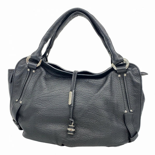 CELINE Hand Bag Tote Purse Leather Black Authentic