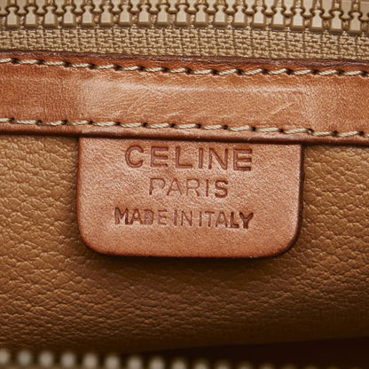 CELINE Hand Bag Tote Purse Macadam PVC Leather Brown Authentic