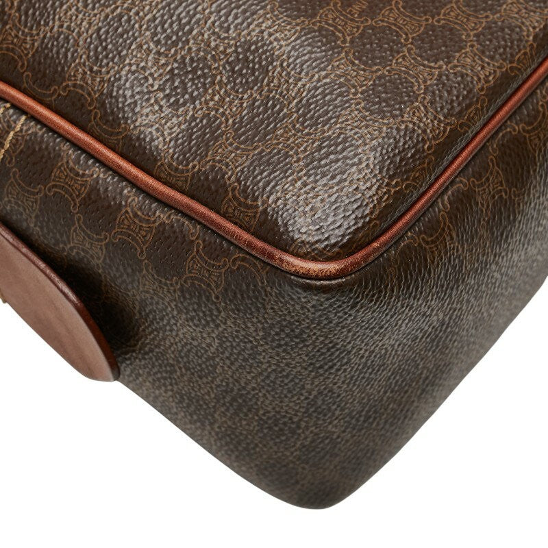 CELINE Hand Bag Tote Purse Macadam PVC Leather Brown Authentic