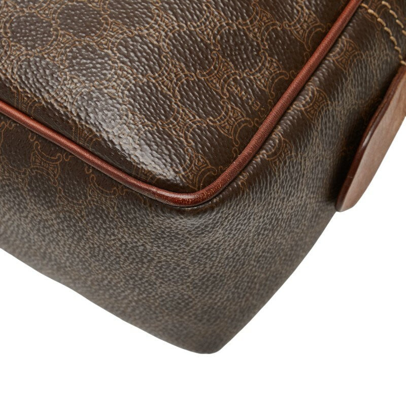 CELINE Hand Bag Tote Purse Macadam PVC Leather Brown Authentic