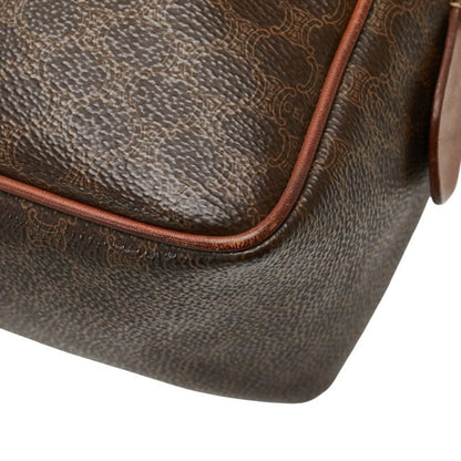 CELINE Hand Bag Tote Purse Macadam PVC Leather Brown Authentic