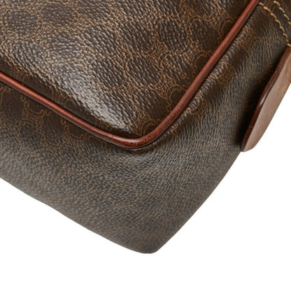CELINE Hand Bag Tote Purse Macadam PVC Leather Brown Authentic