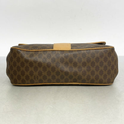 CELINE Shoulder Bag Purse Macadam PVC Brown Authentic