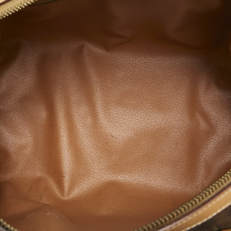 CELINE Hand Bag Tote Purse Macadam PVC Leather Brown Authentic