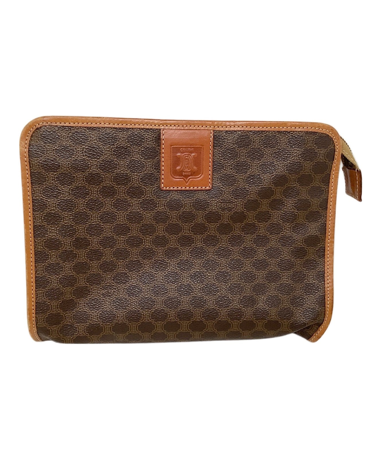 CELINE Clutch Bag Second Bag Macadam Brown Authentic