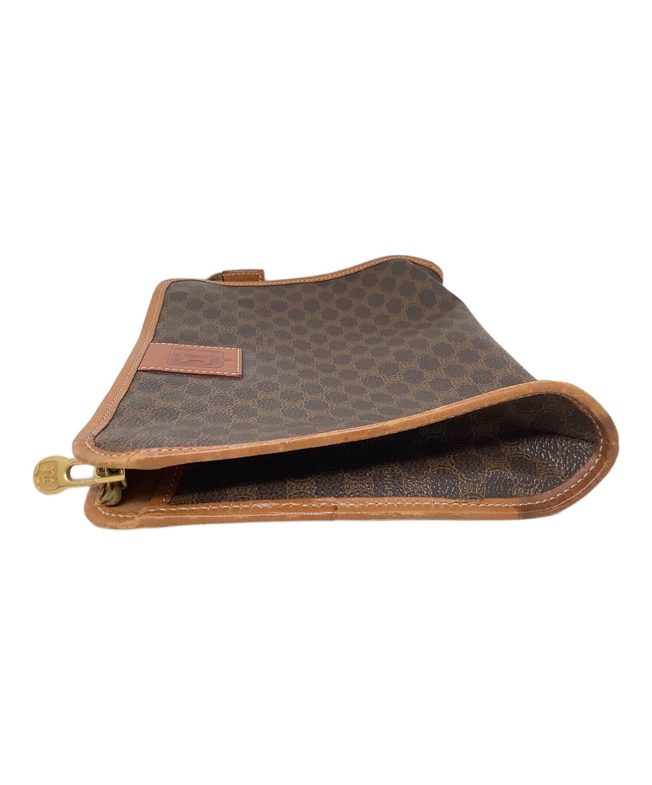 CELINE Clutch Bag Second Bag Macadam Brown Authentic
