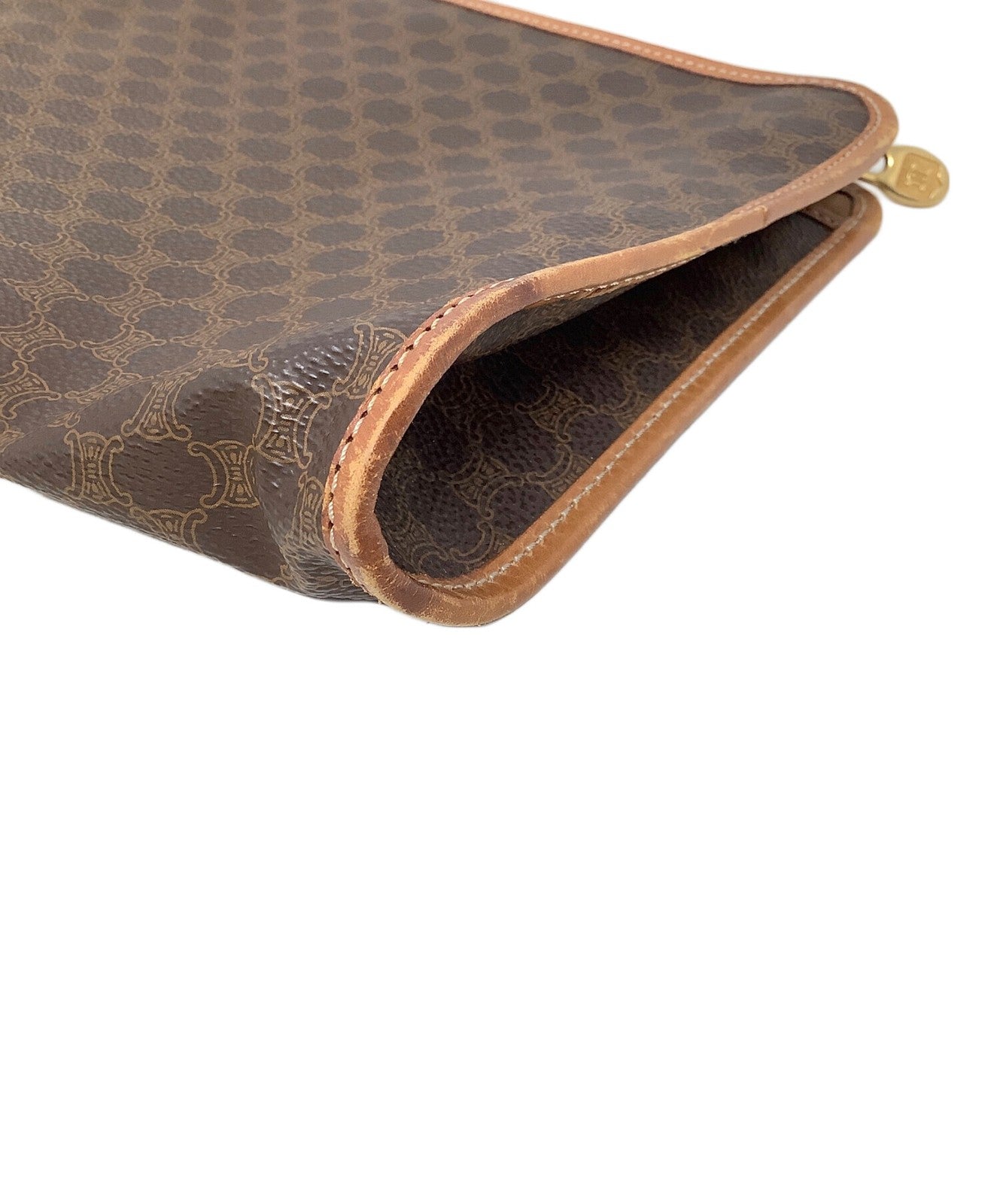 CELINE Clutch Bag Second Bag Macadam Brown Authentic