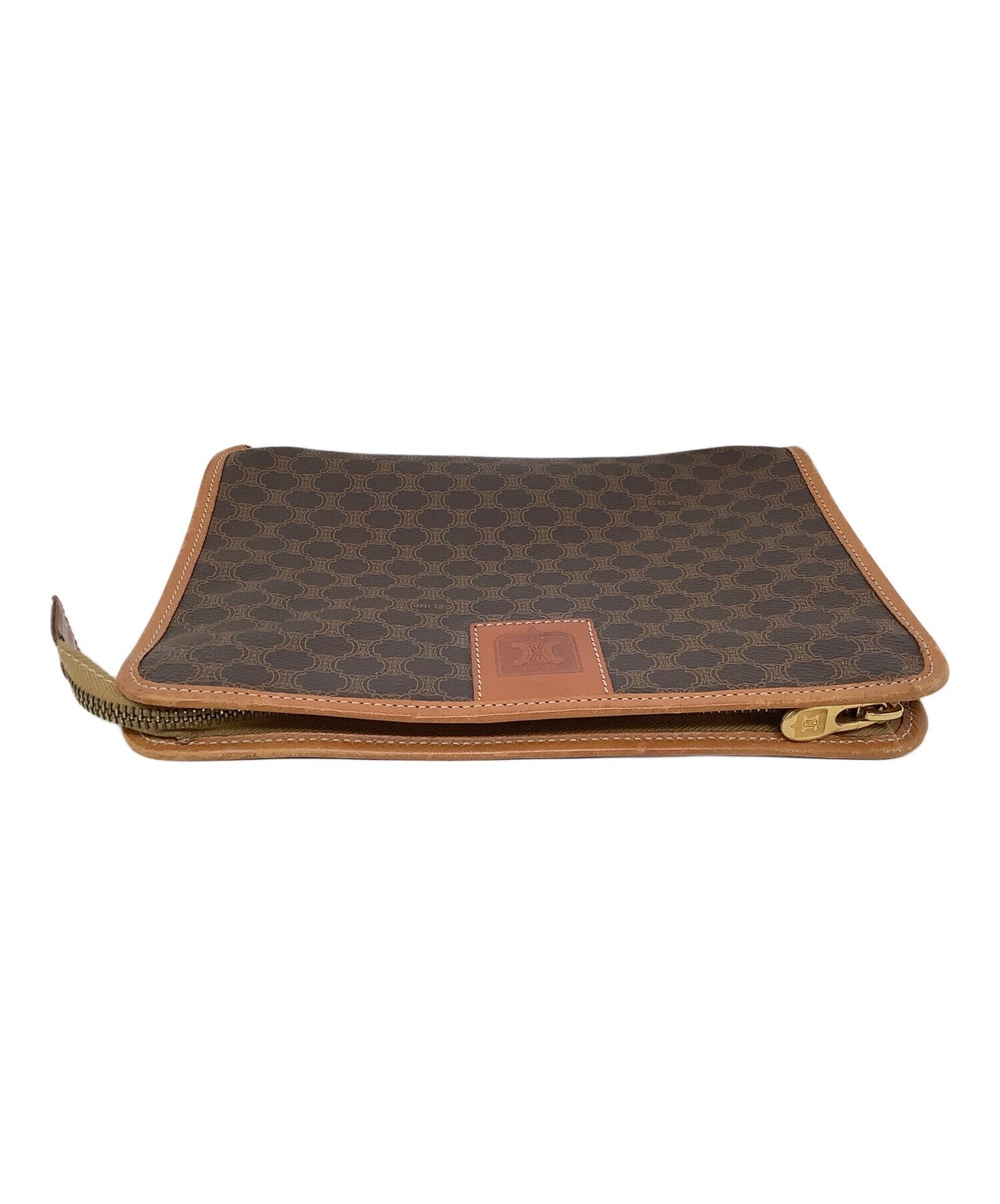 CELINE Clutch Bag Second Bag Macadam Brown Authentic