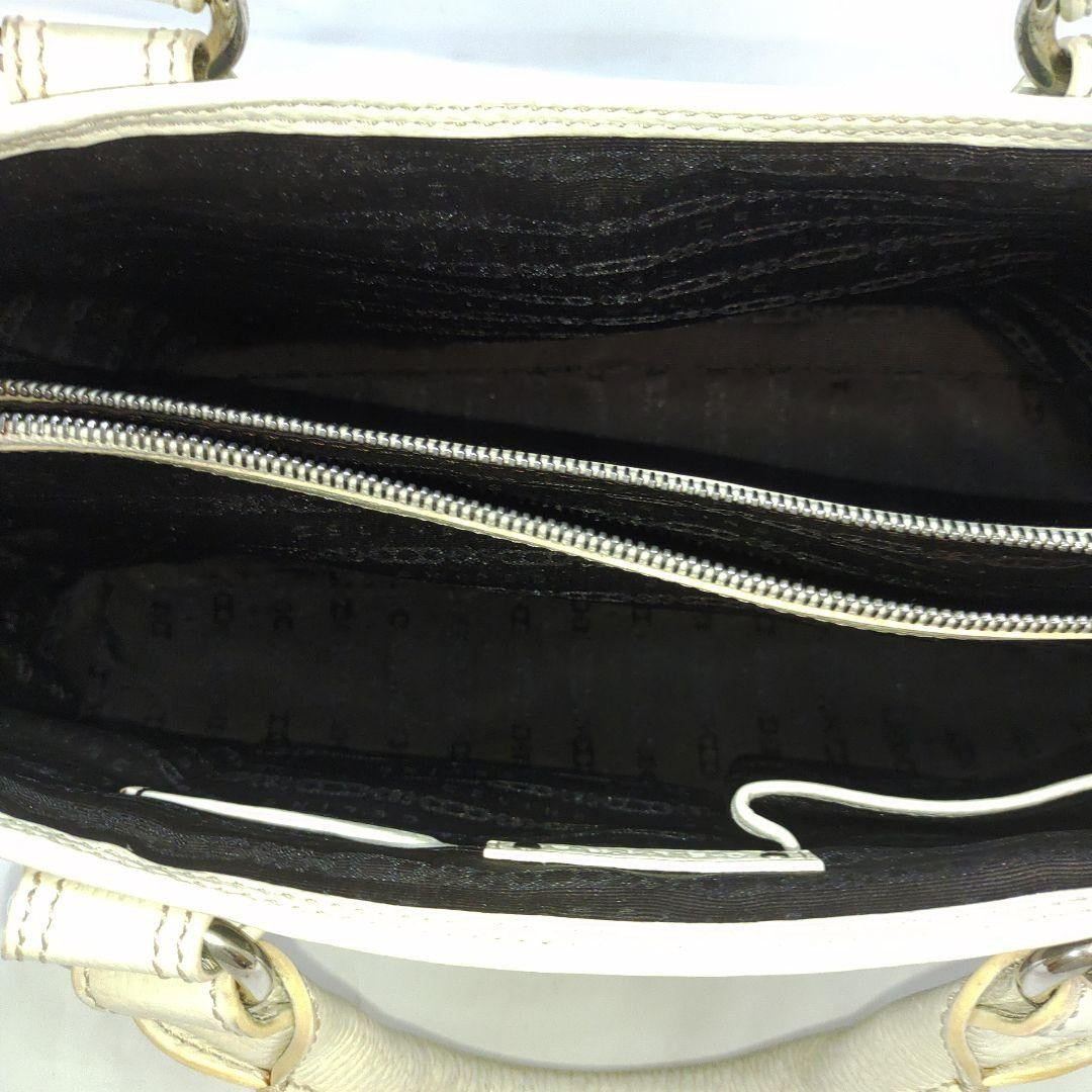 CELINE Hand Bag Tote Purse Boogie Macadam Leather Denim Navy White Authentic