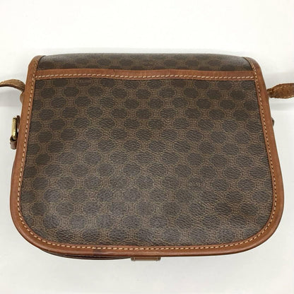 CELINE Shoulder Bag Purse Macadam PVC Leather Brown Authentic