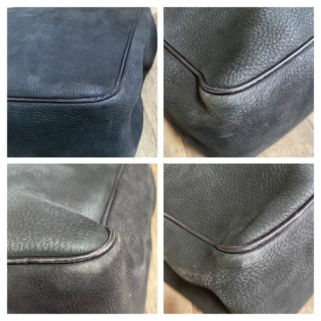 CELINE Hand Bag Tote Purse Leather Black Authentic