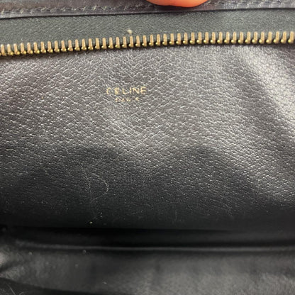 CELINE Clutch Bag Second Bag Gancini Leather Black Authentic