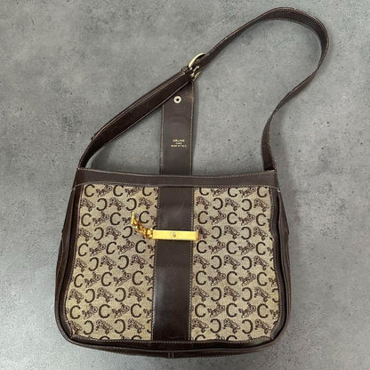 CELINE Shoulder Bag Purse C Macadam Canvas Authentic
