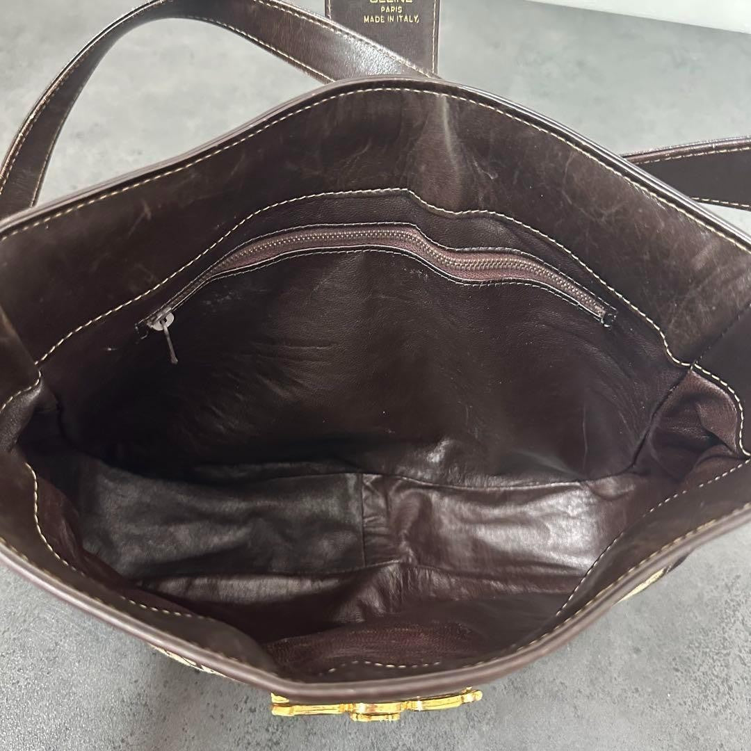 CELINE Shoulder Bag Purse C Macadam Canvas Authentic
