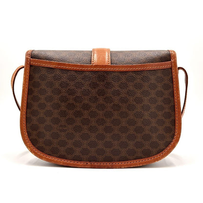 CELINE Shoulder Bag Purse Macadam PVC Leather Brown Authentic