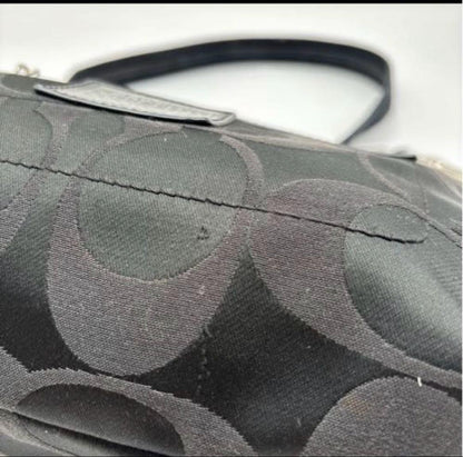 COACH Hand Shoulder Bag Tote Purse 2way Signature Black Authentic