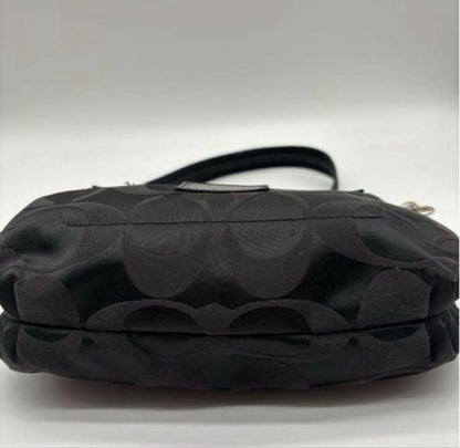 COACH Hand Shoulder Bag Tote Purse 2way Signature Black Authentic