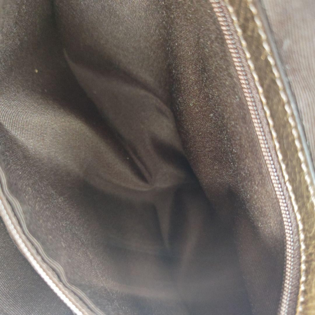COACH Hand Bag Tote Purse Old 1498 Signature Suede Leather Canvas Beige Gold
