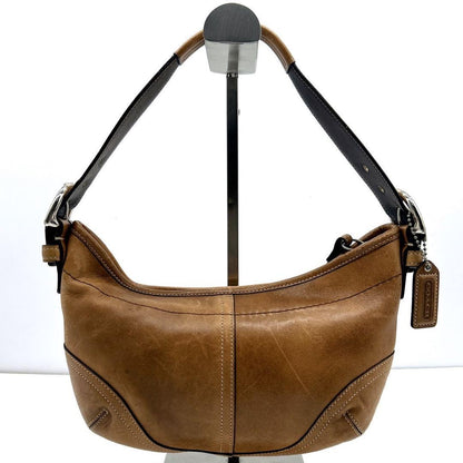 COACH Hand Shoulder Bag Tote Purse 9541 Old Brown Beige Authentic