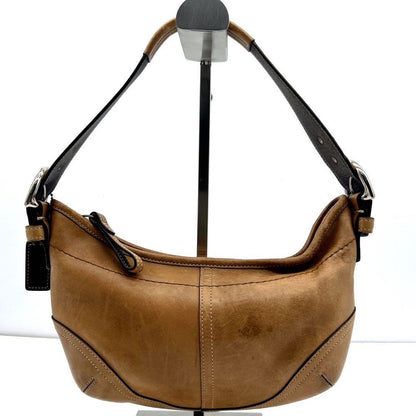 COACH Hand Shoulder Bag Tote Purse 9541 Old Brown Beige Authentic