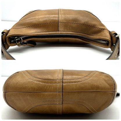 COACH Hand Shoulder Bag Tote Purse 9541 Old Brown Beige Authentic