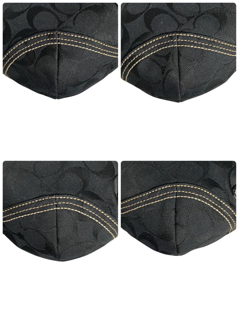 COACH Shoulder Bag Purse 6266 Canvas Leather Black Authentic