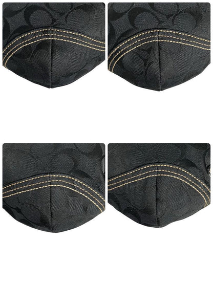 COACH Shoulder Bag Purse 6266 Canvas Leather Black Authentic