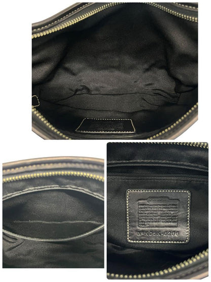 COACH Shoulder Bag Purse 6266 Canvas Leather Black Authentic